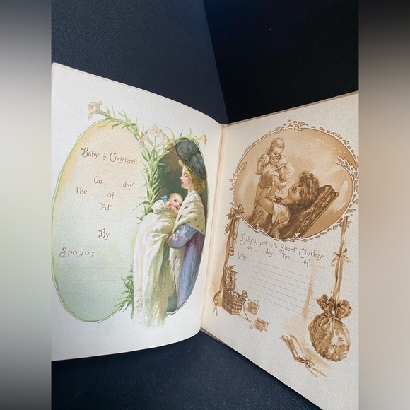 Baby’s Year Book Keepsake Journal Unused  Illustrated May Farini Antique Vintage - Picture 7 of 10